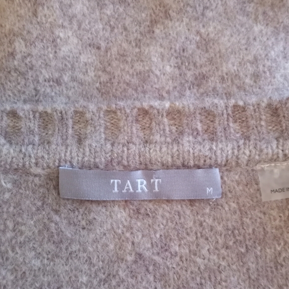 Tart Collections Neutral Taupe Soft Casual Comfy Cozy Classic V Neck Sweater M - Picture 4 of 6